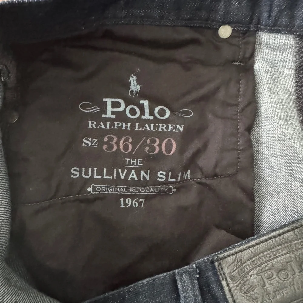 Polo Ralph Lauren Sullivan Slim Jeans Men 36x30 Dark Wash Stretch Denim Distress